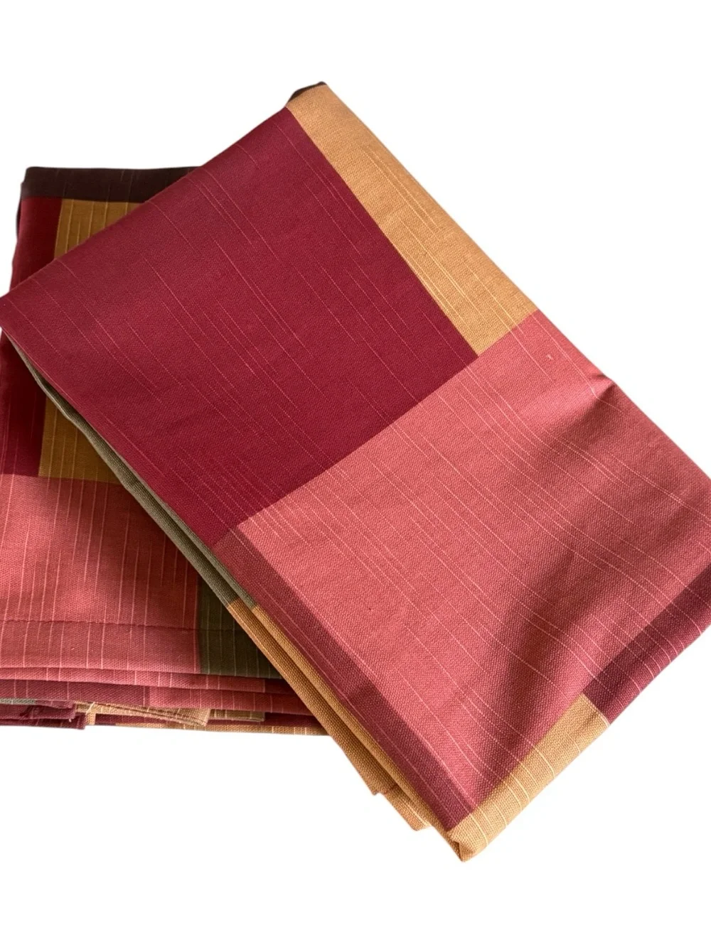 Vintage 2 Pier 1 Color Block Patchwork Curtain Panels Tab Top Burgundy Green